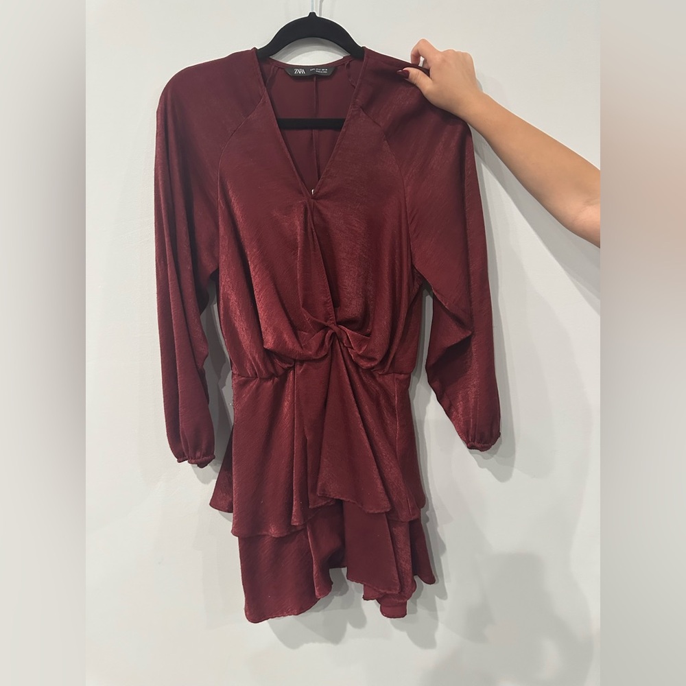 Zara Deep Red Knit Top
